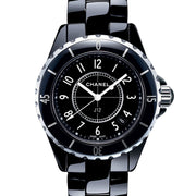  Shop Authentic Chanel J12 Quartz Ceramic Black Dial Black Steel Strap Watch for Women - J12 H0682 - Luxxuri