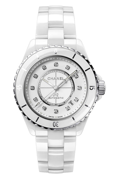  Shop Authentic Chanel J12 Quartz Diamonds White Dial White Steel Strap Watch for Women - J12 H5703 - Luxxuri