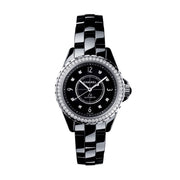  Shop Authentic Chanel J12 Diamonds Ceramic Black Dial Black Steel Strap Watch for Women - J12 H3108 - Luxxuri