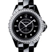  Shop Authentic Chanel J12 Diamonds Ceramic Black Dial Black Steel Strap Watch for Women - J12 H3108 - Luxxuri