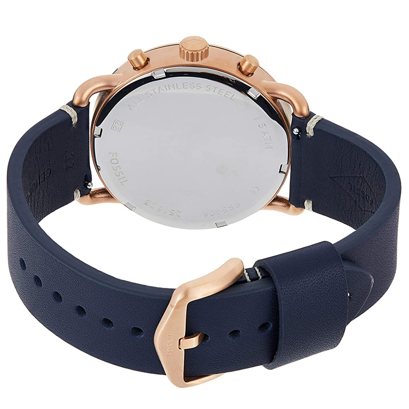  Shop Authentic Fossil The Commuter Blue Dial Blue Leather Strap Watch for Men - FS5404 - Luxxuri