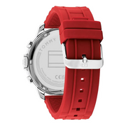  Shop Authentic Tommy Hilfiger Luca Chronograph Grey Dial Red Silicone Strap Watch For Men - 1710490 - Luxxuri