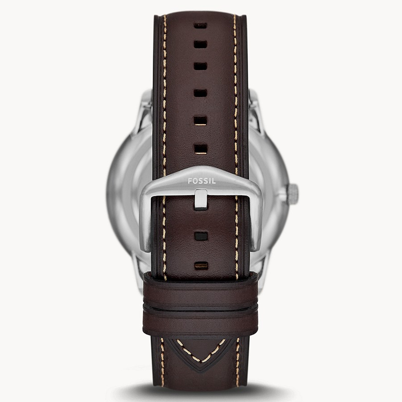 Shop Authentic Fossil Neutra Minimalist Moonphase Silver Dial Brown Leather Strap Watch for Men - FS5905 - Luxxuri