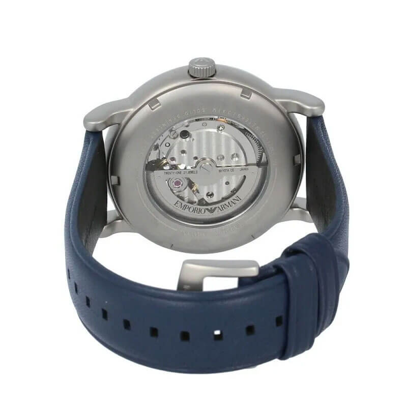  Shop Authentic Emporio Armani Luigi Chronograph Blue Dial Black Leather Strap Watch For Men - AR60011 - Luxxuri