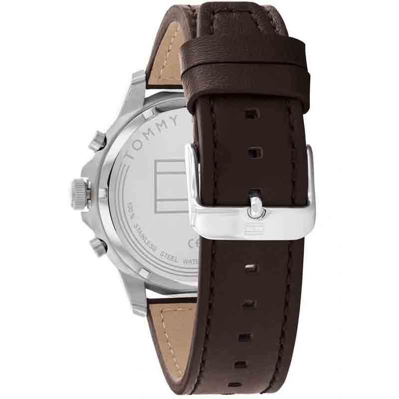  Shop Authentic Tommy Hilfiger Henry Chronograph Blue Dial Brown Leather Strap Watch For Men -1710476 - Luxxuri