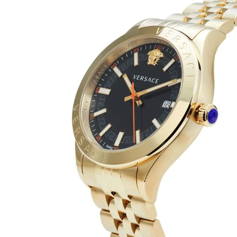  Shop Authentic Versace Quartz Black Dial Gold Steel Strap Watch For Men - VEVK01221 - Luxxuri