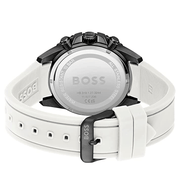  Shop Authentic Hugo Boss Admiral Chronograph Black Dial White Rubber Strap Watch for Men - 1513966 - Luxxuri