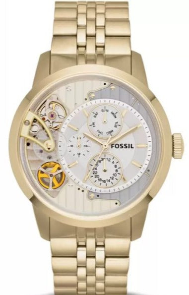  Shop Authentic Fossil Townsman Chronograph Skeleton Gold Dial Gold Steel Strap Watch for Men -  ME1137 - Luxxuri