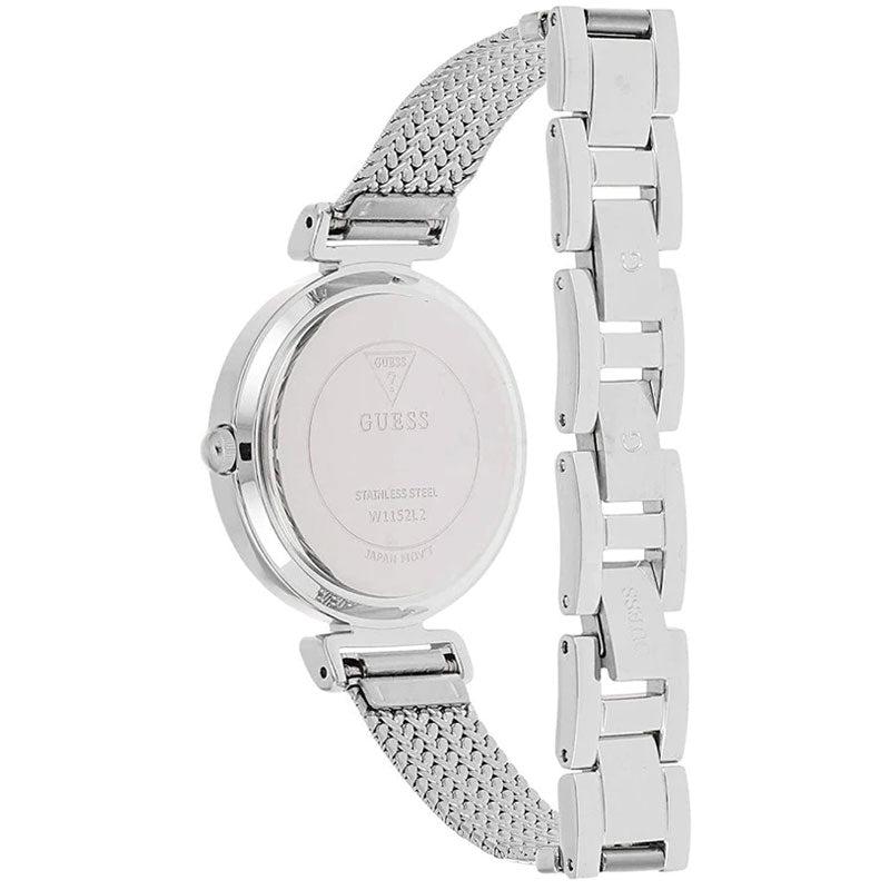  Shop Authentic Guess Quartz Silver Dial Silver Mesh Bracelet Watch For Women - W1152L1 - Luxxuri