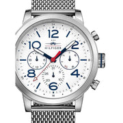 Shop Authentic Tommy Hilfiger Jake Quartz White Dial Silver Mesh Bracelet Watch for Men - 1791233 - Luxxuri