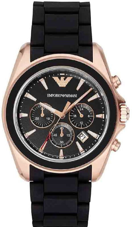  Shop Authentic Emporio Armani Sigma Chronograph Black Dial Black SIlicon Strap Watch For Men - AR6066 - Luxxuri