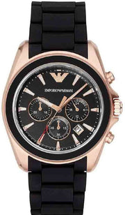  Shop Authentic Emporio Armani Sigma Chronograph Black Dial Black SIlicon Strap Watch For Men - AR6066 - Luxxuri