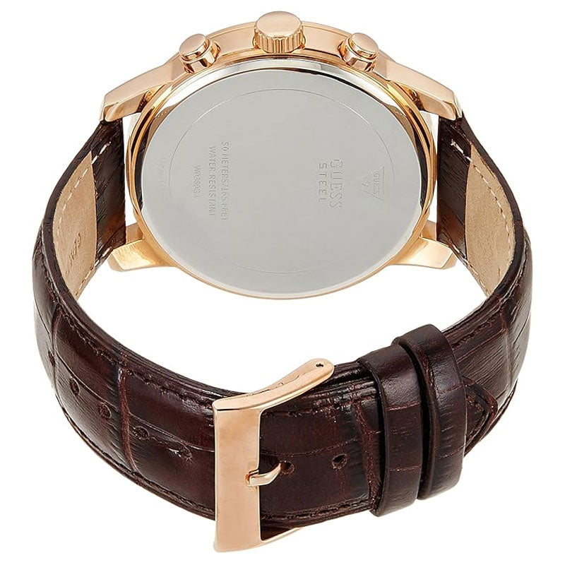  Shop Authentic Guess Horizon Quartz Champagne Dial Brown Leather Strap Watch For Women - W0380G4 - Luxxuri