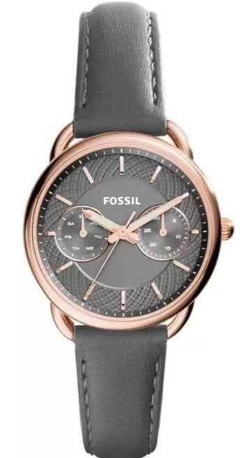  Shop Authentic Fossil Tailor Grey Dial Grey Leather Strap Watch for Women - ES3913 - Luxxuri