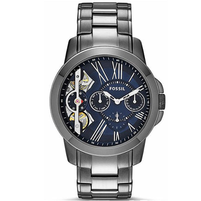  Shop Authentic Fossil Grant Twist Multifunction Blue Dial Grey Steel Strap Watch for Men - ME1146 - Luxxuri