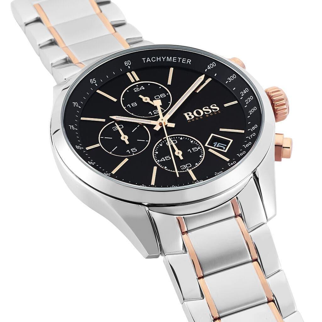  Shop Authentic Hugo Boss Grand Prix Black Dial Two Tone Steel Strap Watch for Men - 1513473 - Luxxuri