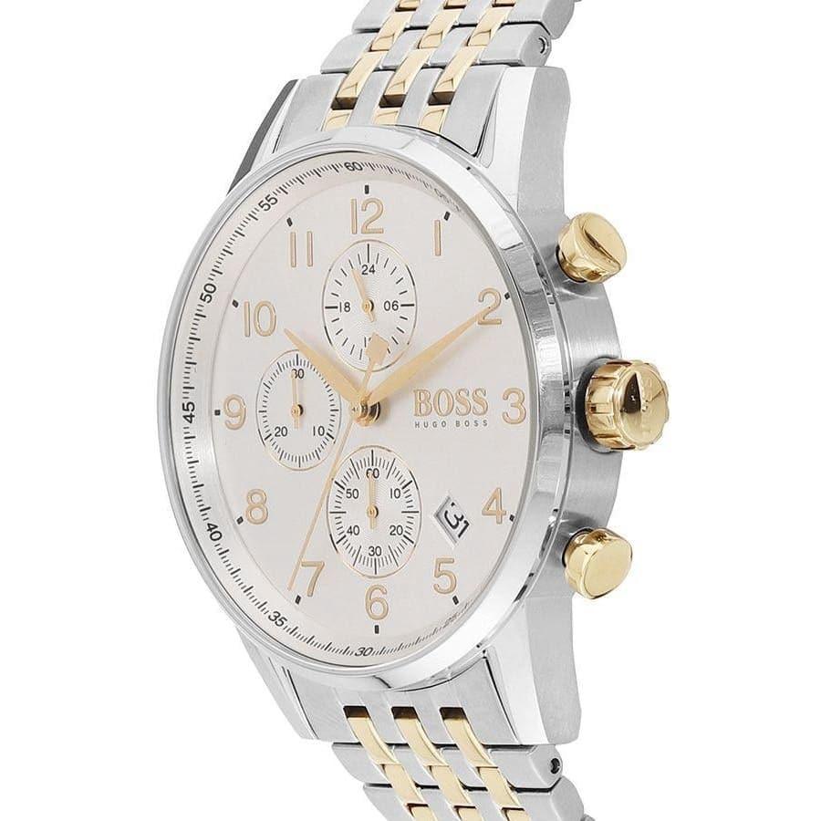 Shop Authentic Hugo Boss Navigator White Dial Two Tone Steel Strap Watch for Men - 1513499 - Luxxuri