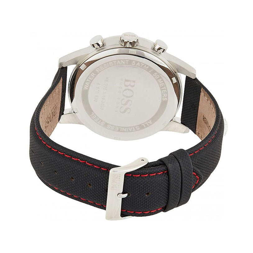  Shop Authentic Hugo Boss Navigator Black Dial Black Leather Strap Watch for Men - 1513535 - Luxxuri