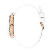 Shop Authentic Guess Cosmo Diamonds Silver Dial White Rubber Strap Watch for Women - GW0034L2 - Luxxuri