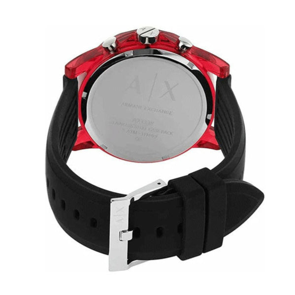  Shop Authentic Armani Exchange Outerbanks Chronograph Black Dial Black Silicone Strap Watch For Men - AX1338 - Luxxuri