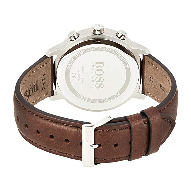  Shop Authentic Hugo Boss Attitude Blue Dial Brown Leather Strap Watch for Men - 1513606 - Luxxuri