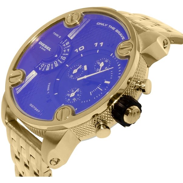  Shop Authentic Diesel Mr Daddy Blue Dial Gold Steel Strap Watch For Men - DZ7347 - Luxxuri