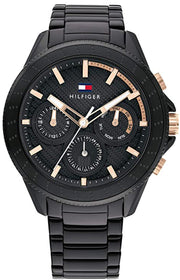  Shop Authentic Tommy Hilfiger Aiden Chronograph Black Dial Black Steel Strap Watch For Men - 1791858 - Luxxuri