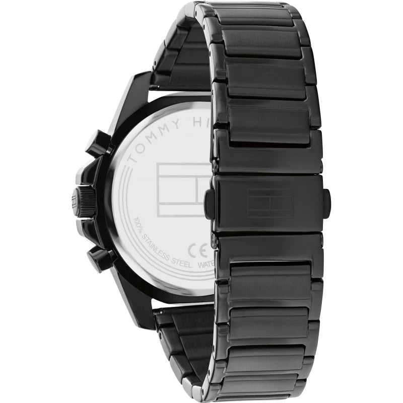  Shop Authentic Tommy Hilfiger Mason Chronograph Black Dial Black Steel Strap Watch For Men - 1791935 - Luxxuri
