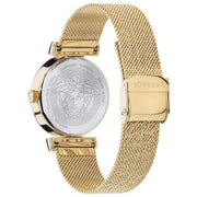  Shop Authentic Versace Meander Black Dial Gold Mesh Bracelet Watch for Women - VELW00720 - Luxxuri
