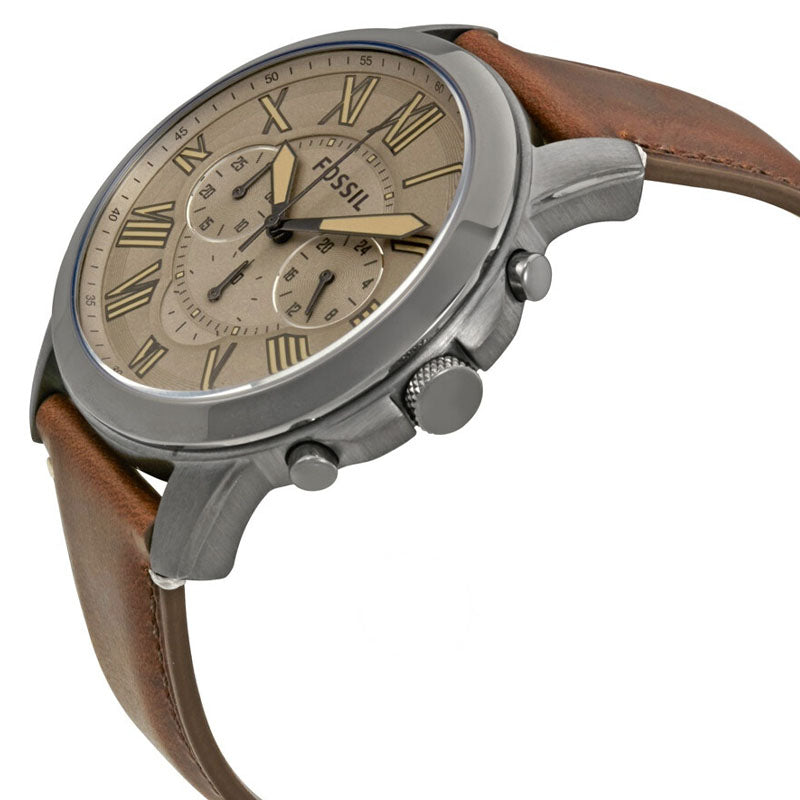  Shop Authentic Fossil Grant Chronograph Brown Dial Brown Leather Strap Watch for Men - FS5214 - Luxxuri