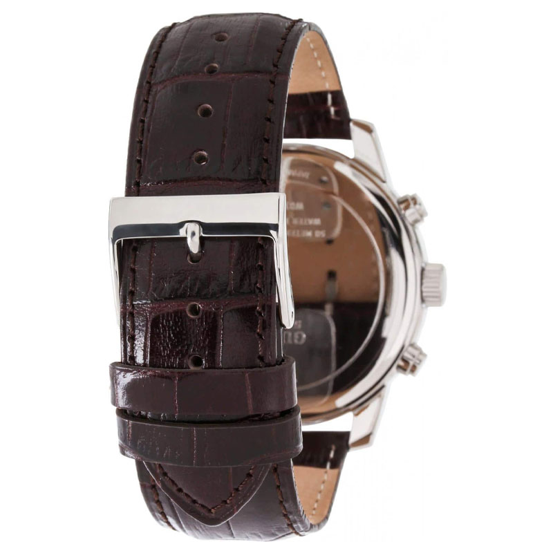  Shop Authentic Guess Chronograph Quartz White Dial Brown Leather Strap Watch For Men - W0380G1 - Luxxuri