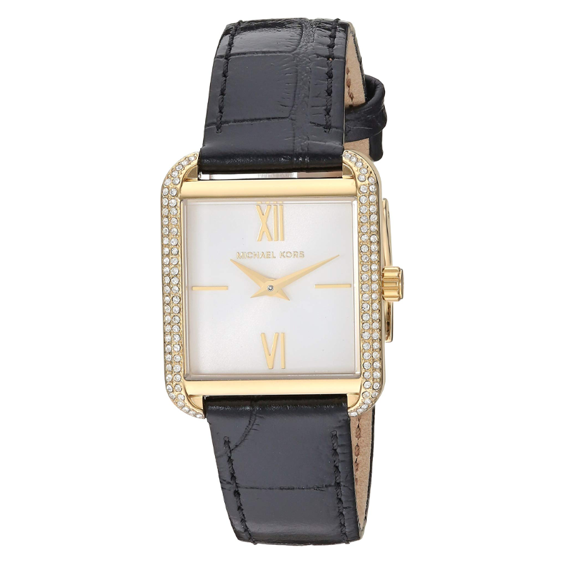 Shop Authentic Michael Kors Lake Quartz White Dial Black Leather Strap Watch For Women - MK2762 - Luxxuri