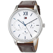 Shop Authentic Tommy Hilfiger Damon Quartz White Dial Brown Leather Strap Watch for Men - 1791418 - Luxxuri