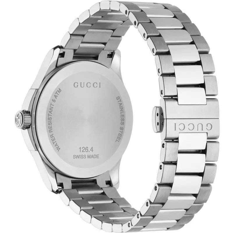  Shop Authentic Gucci G Timeless Quartz Silver Dial Silver Steel Strap Watch For Women - YA126459 - Luxxuri