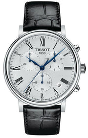  Shop Authentic Tissot Carson Premium Chronograph Silver Dial Black Leather Strap Watch For Men - T122.417.16.033.00 - Luxxuri