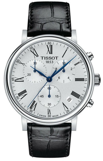  Shop Authentic Tissot Carson Premium Chronograph Silver Dial Black Leather Strap Watch For Men - T122.417.16.033.00 - Luxxuri