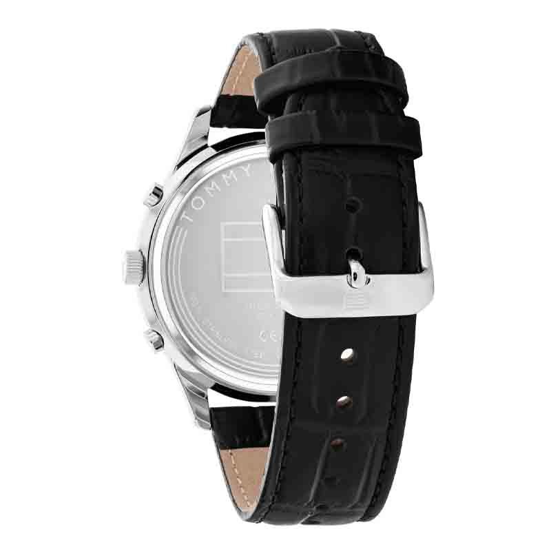  Shop Authentic Tommy Hilfiger Weston Chronograph Black Dial Black Leather Strap Watch For Men - 1710502 - Luxxuri