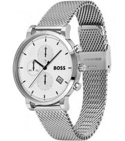  Shop Authentic Hugo Boss Skymaster White Dial Silver Mesh Bracelet Watch for Men - 1513933 - Luxxuri