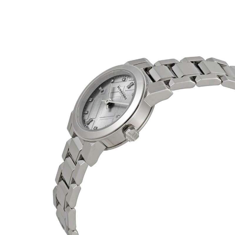  Shop Authentic Burberry The City Silver Diamonds Dial Silver Steel Strap Watch for Women - BU9230 - Luxxuri