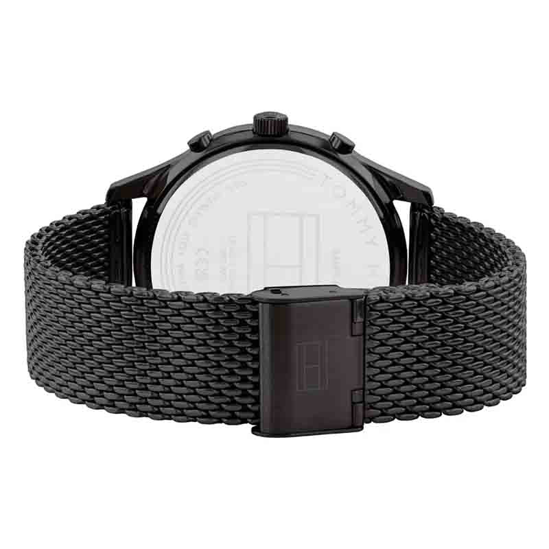  Shop Authentic Tommy Hilfiger Weston Chronograph Black Dial Black Mesh Bracelet Watch For Men - 1710505 - Luxxuri