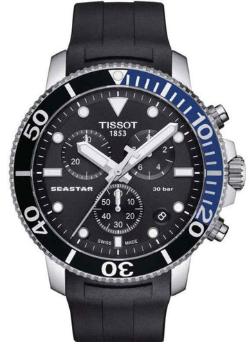  Shop Authentic Tissot Seastar 1000 Chronograph Black Dial Black Rubber Strap Watch For Men - T120.417.17.051.02 - Luxxuri