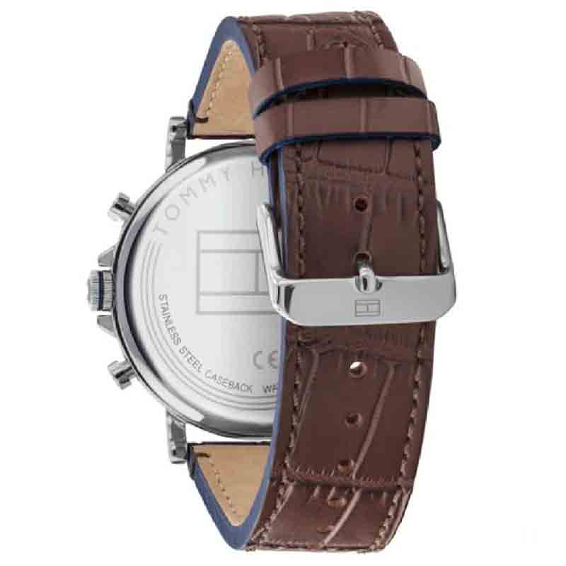 Shop Authentic Tommy Hilfiger Daniel Grey Dial Brown Leather Strap Watch for Men - 1710416 - Luxxuri