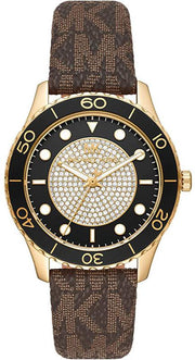  Shop Authentic Michael Kors Runway Quartz Black Dial Brown Leather Strap Watch For Women - MK6979 - Luxxuri