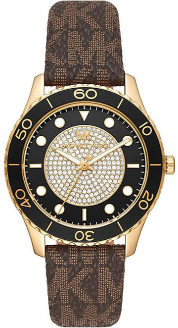  Shop Authentic Michael Kors Runway Quartz Black Dial Brown Leather Strap Watch For Women - MK6979 - Luxxuri