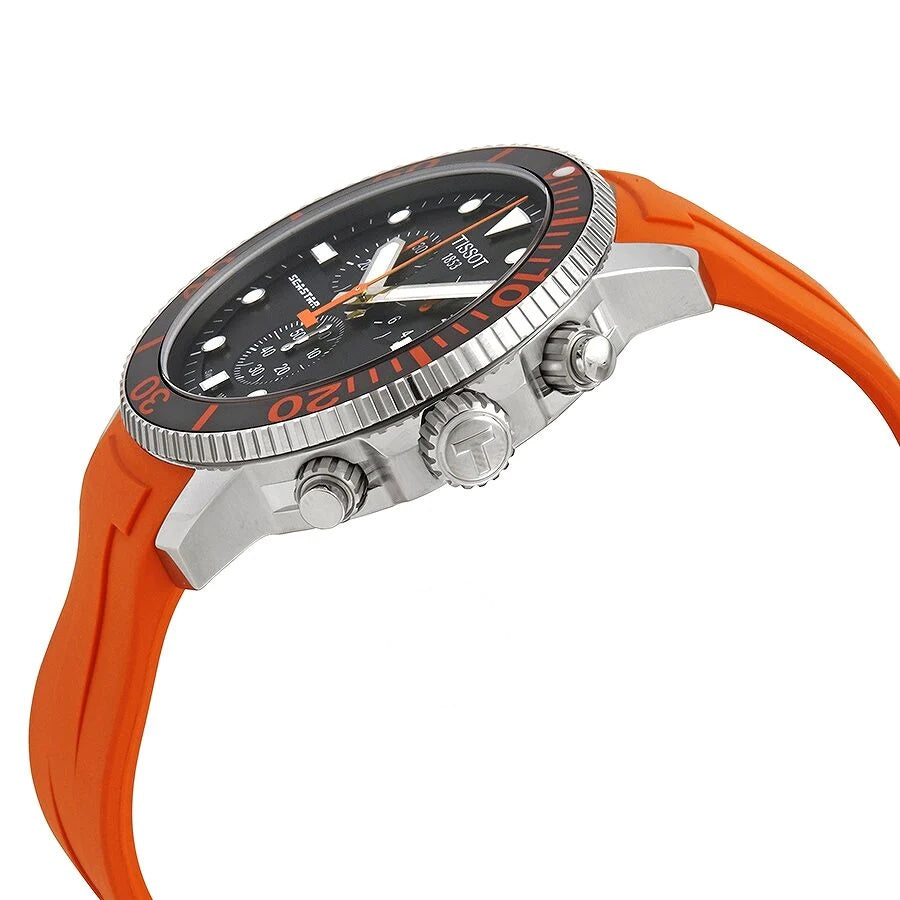  Shop Authentic Tissot Seastar 1000 Chronograph Black Dial Orange Rubber Strap Watch For Men - T120.417.17.051.01 - Luxxuri
