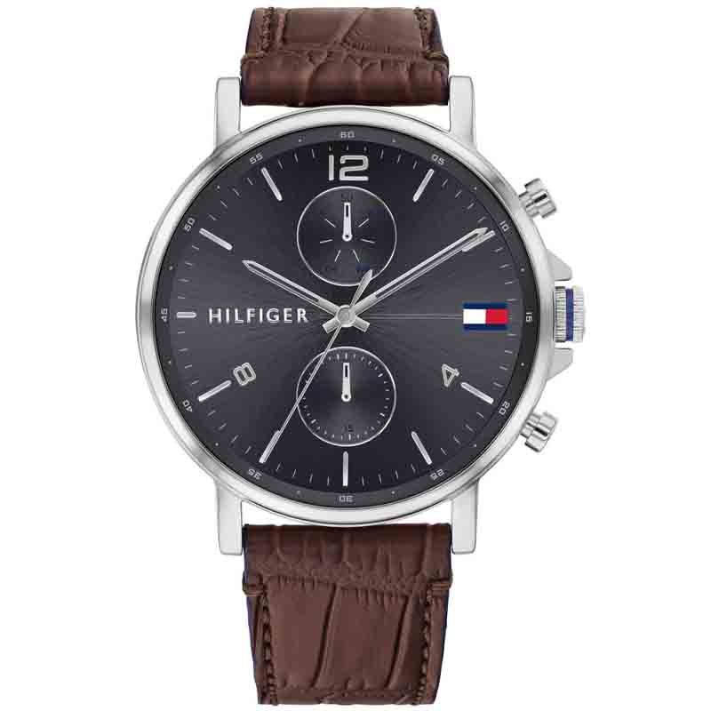  Shop Authentic Tommy Hilfiger Daniel Grey Dial Brown Leather Strap Watch for Men - 1710416 - Luxxuri