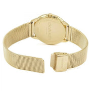  Shop Authentic Calvin Klein Minimal Silver Dial Gold Mesh Bracelet Watch for Women - K3M22526 - Luxxuri