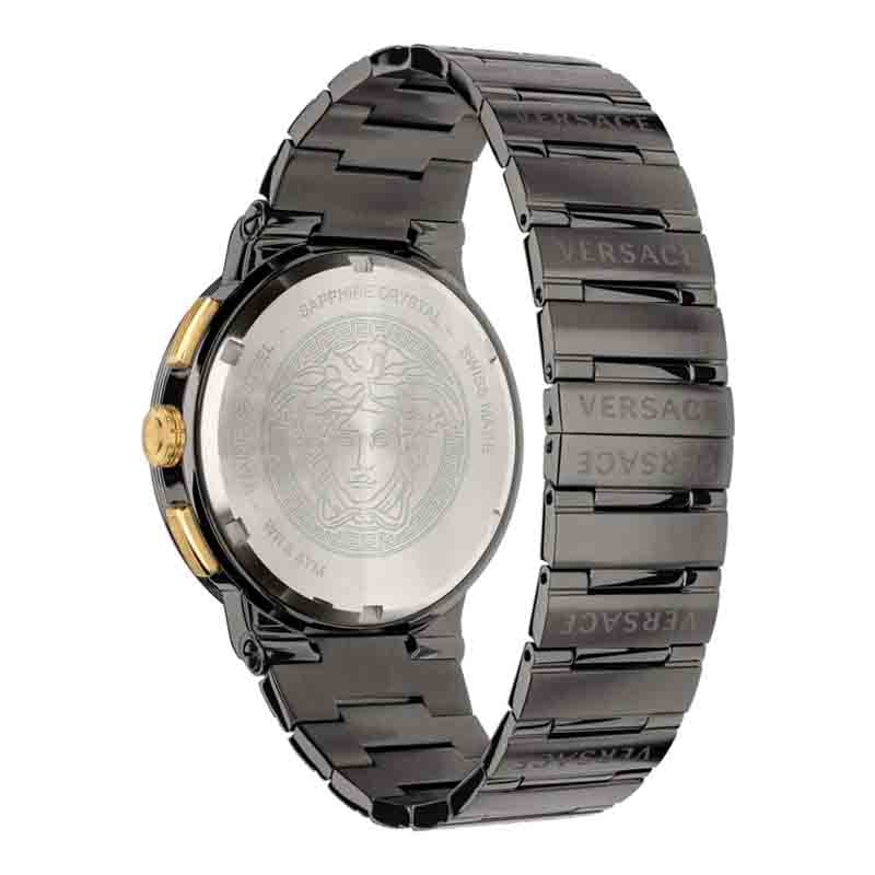  Shop Authentic Versace Greca Icon Quartz Black Dial Black Steel Strap Watch For Men - VEZ900521 - Luxxuri