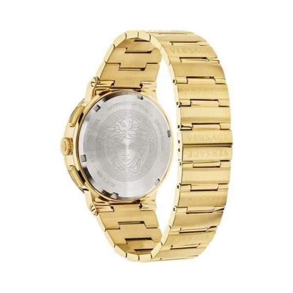  Shop Authentic Versace Greca Chronograph Black Dial Gold Steel Strap Watch For Men - VEZ900421 - Luxxuri