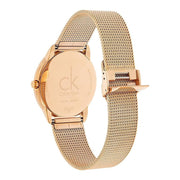  Shop Authentic Calvin Klein Minimal Black Dial Rose Gold Mesh Bracelet Watch for Men - K3M2162Y - Luxxuri